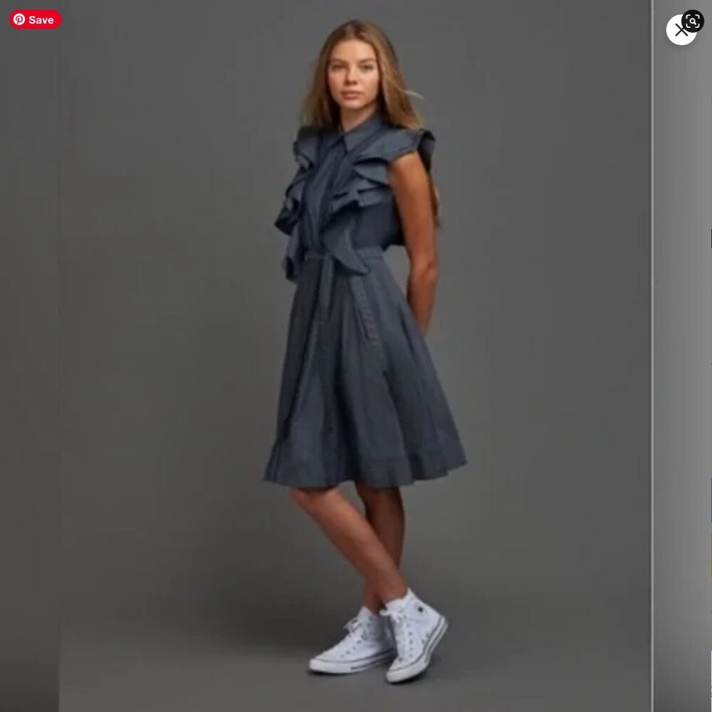 Zaikamoya black ruffle dress (small) (youth size) NWT